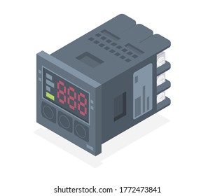 thermostat industrial digital isometric vector