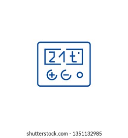 Thermostat line icon concept. Thermostat flat  vector symbol, sign, outline illustration.