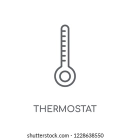 Thermostat linear icon. Modern outline Thermostat logo concept on white background from Smarthome collection. Suitable for use on web apps, mobile apps and print media.