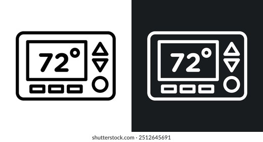 Thermostat outlined icon vector collection.