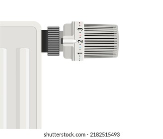 Thermostat With Radiator,
Vector Illustration Isolated On White Background
