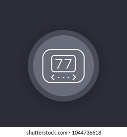 thermostat vector icon, linear
