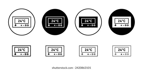 Thermostat vector icon set collection. Thermostat Outline flat Icon.