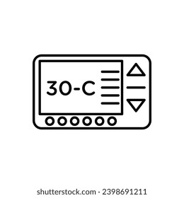 Thermostat-Vektorsymbol. Thermostat Temperaturregler in schwarz-weißer Farbe.