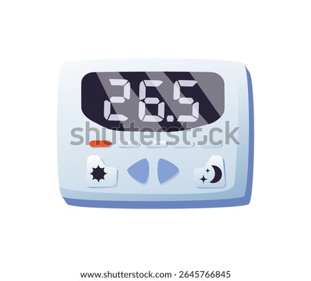 Thermostat vector illustration icon. Smart digital, programmable thermostat, flat illustration. Heating system or cooling system. Smart house, heating systems, climate control