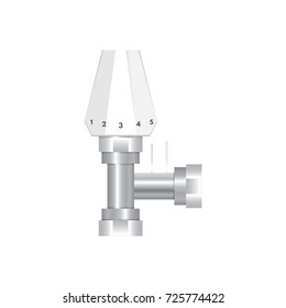 Thermostatic radiator valve,  temperature knob  icon. Vector illustration.