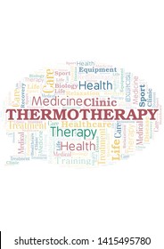 Thermotherapy word cloud. Wordcloud made with text only.
