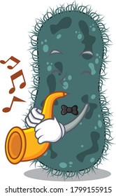 Thermotogae musician of cartoon design playing a trumpet