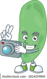 Thermus thermophilus photographer mascot design taking a picture with a camera. Vector illustration