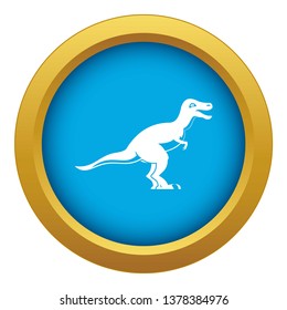 Theropod dinosaur icon blue vector isolated on white background for any design