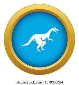 Theropod dinosaur icon blue vector isolated on white background for any design