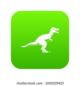 Theropod dinosaur icon digital green for any design isolated on white vector illustration