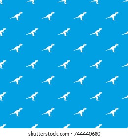 Theropod dinosaur pattern repeat seamless in blue color for any design. Vector geometric illustration
