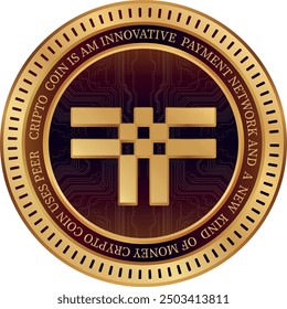 thershold-t cryptocurrency images on abstract background. 3d illustrations.