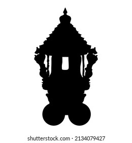 Theru Cart Silhouette, Temple Car, Therottam, Hindu Temple Theru Festival 