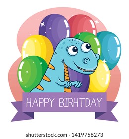thescelosaurus animal with balloons and ribbon decoration