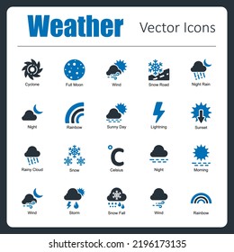 These are 20 beautiful small, pixel perfect Weather vector icons.