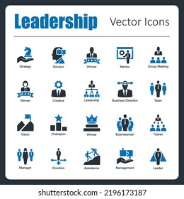These are 20 beautiful small, pixel perfect Leadership vector icons.