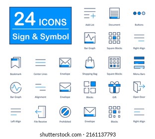 These are 24 beautiful small, pixel perfect signs and symbols vector icons.