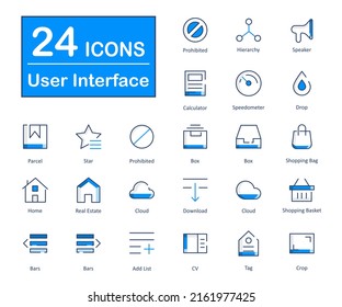 These are 24 beautiful small, pixel perfect user interface vector icons.