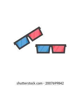 These are 3d glasses isolated on a white background.