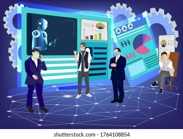 These are Abilities of Artificial Intelligence bring to mix and match in the modern business by new generation vector illustration isolated on background