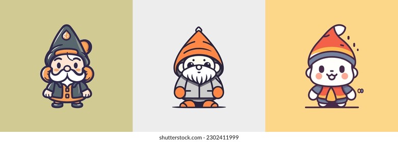 These adorable kawaii gnomes are sure to bring a smile to your face! With their cute round bodies and charming expressions, they're the perfect addition to any whimsical design.
