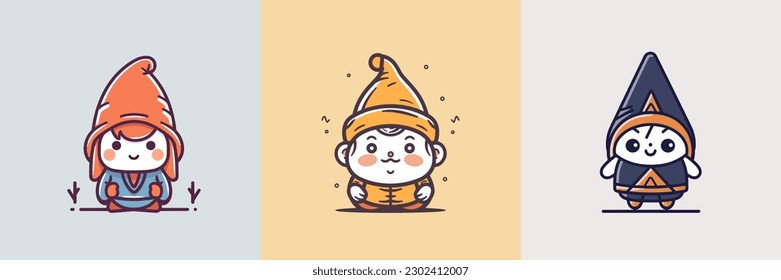These adorable kawaii gnomes are sure to bring a smile to your face! With their cute round bodies and charming expressions, they're the perfect addition to any whimsical design.