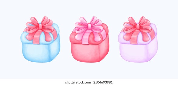 These adorable watercolor gifts will add a touch of charm to your designs. Ideal for gift tags, cards, and social media.