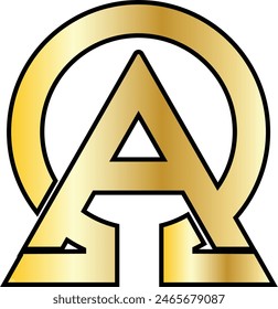 These A Alpha Omega vector icons represent the beginning and the end, symbolizing eternity and completeness. The Alpha (Α) and Omega (Ω) are the first and last letters of the Greek alphabet