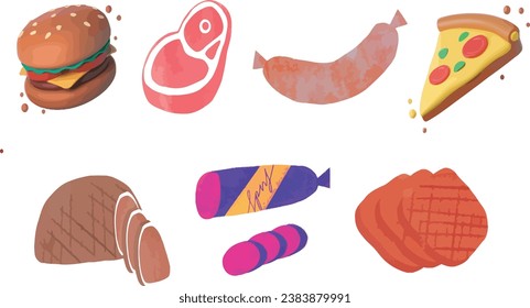 Estos activos se pueden usar para menús, libros de cocina, blogs de comida o cualquier diseño que requiera imágenes de comida atractivas y atractivas.