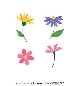 These are beautiful spring flowers in vector.
