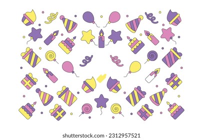 Estos son elementos de diseño de cumpleaños.
