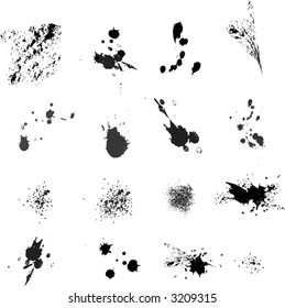 Estas son siluetas de manchas vectoriales negras
