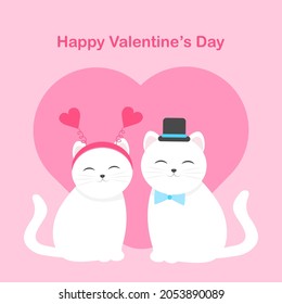 These are cats in love. Valentine card.