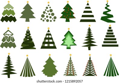 These are Christmas tree vectors and illustration designs. Pine trees are nice and perfect for Christmas decoration.  Christmas is an annual festival commemorating the birth of Jesus Christ.