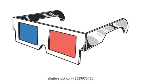 Estas clásicas gafas 3D cuentan con lentes rojas y azules diseñadas para mejorar la experiencia de visualización de películas estereoscópicas y Imágenes en cines o salas de cine.