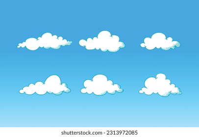 These are clouds with outline in vector.