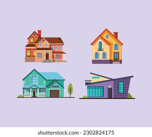 These are cottage houses vector.