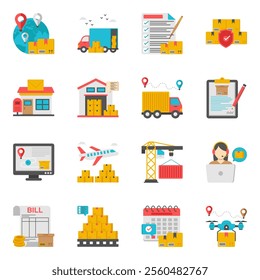 These creative logistics flat isometric icons are a definite must have. It's going to be tremendously useful in all related projects. Available for instant download.