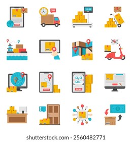 These creative logistics flat isometric icons are a definite must have. It's going to be tremendously useful in all related projects. Available for instant download.