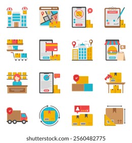 These creative logistics flat isometric icons are a definite must have. It's going to be tremendously useful in all related projects. Available for instant download.