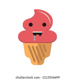These are cute ice cream emoticons in a flat style for your sticker needs or other design projects