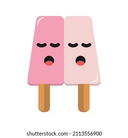These are cute ice cream emoticons in a flat style for your sticker needs or other design projects
