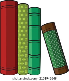 These decorative books would make excellent editions to any vector library. The colors and patterns can be adapted to whichever style best meets your needs.