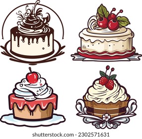 These eye-catching designs feature four unique birthday cakes that are sure to make your event unforgettable.