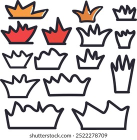 These figures can be either golden crowns or simple images of explosions.