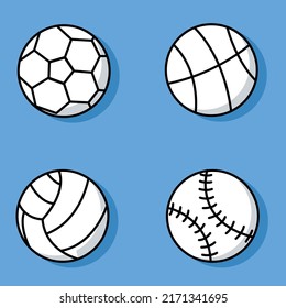 These are the four kinds of balls that many sportsmen like