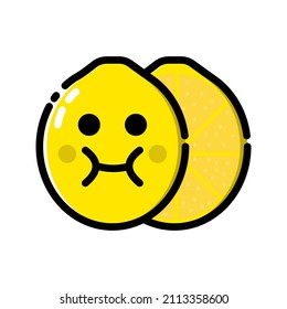 These are fruit-related emoticons that use a filled outline style for your design projects or for stickers