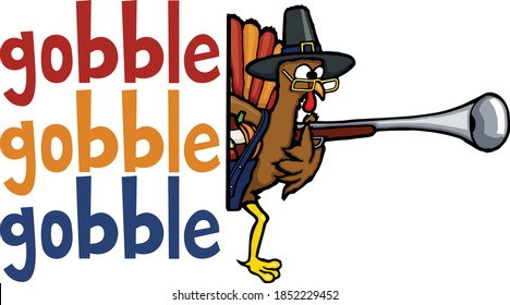 These funny pilgrim turkey are out on the hunt for some delicious ham sandwiches.  These files features designs of pilgrim turkey along with gobble gobble gobble and happy thanksgiving text. 